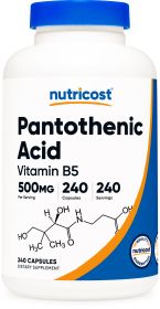 Vitamin B5 (Pantothenic Acid) Capsules (500 MG) (240 Capsules)