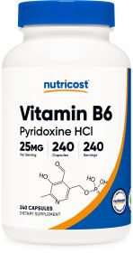 Vitamin B6 (Pyridoxine HCl) Capsules (25 MG) (240 Capsules)